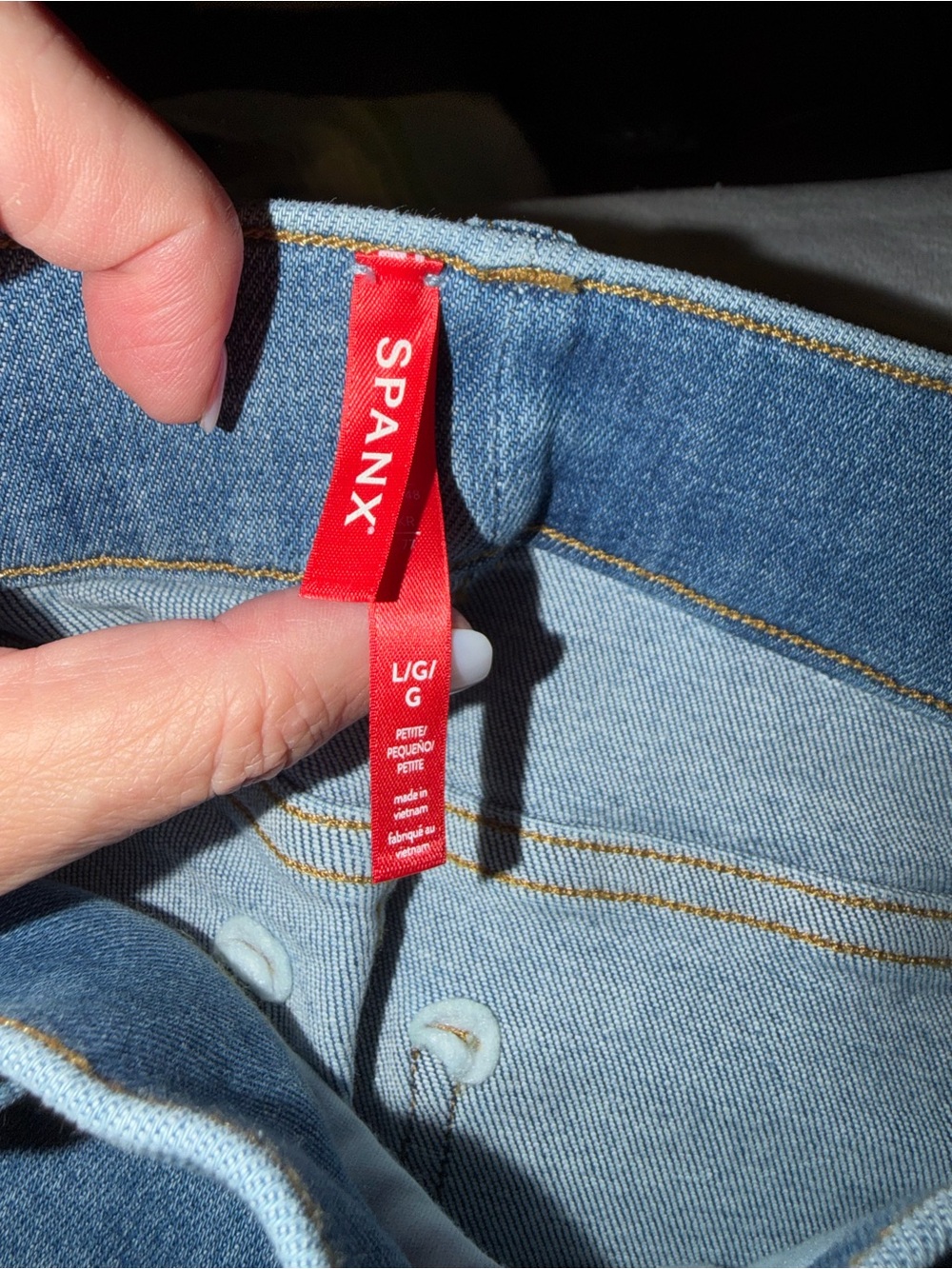 SPANX Light Blue Denim Jeggings with Signature Red Tag